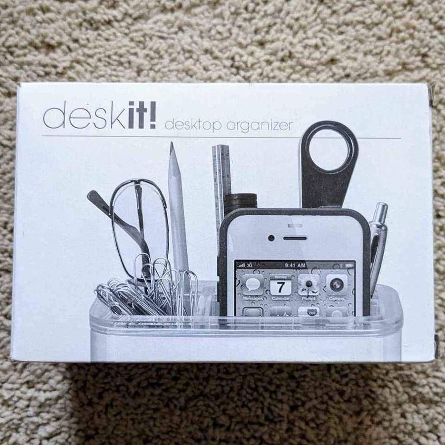 NEW "deskit!" desktop tabletop work desk table space plastic organizer caddy (20+ available)