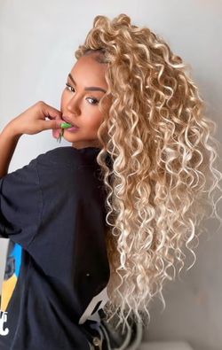 2 Packs with 8 Packs Each of 14 Inch Curly Crochet Hair w/ Accessories