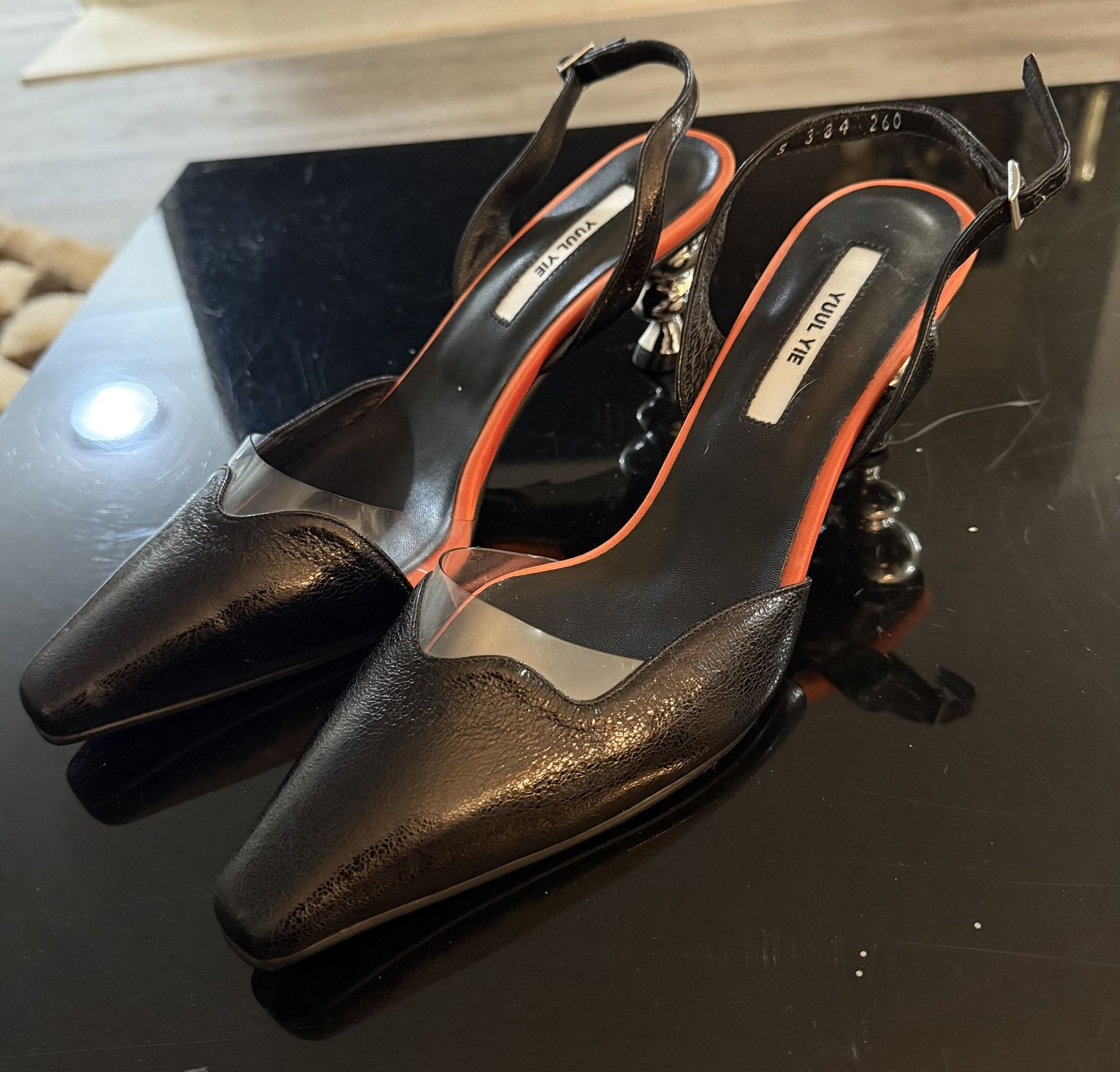 Yuul Yie Leather Slingback White Heels Women's Size: IT 39 / 8.5 US MSRP $475