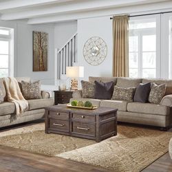 Kananwood Oatmeal Living Room Set (Couch Sofa, Loveseat Options 