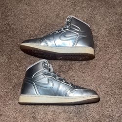 AJ 1 Anodized (GS) Met Silver/White