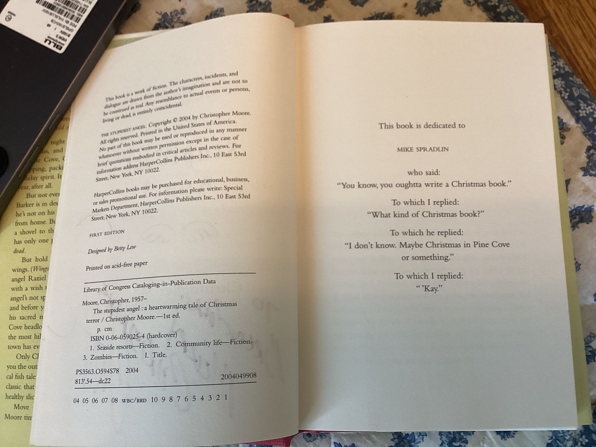 The Stupidest Angel (Christopher Moore) First Edition, SIGNED