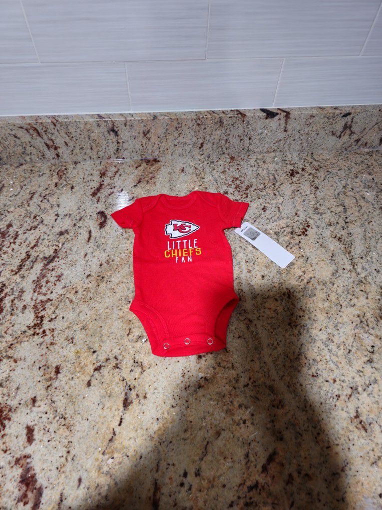Newborn Little Chiefs Fan NFL Team Apparel Red Bodysuit 