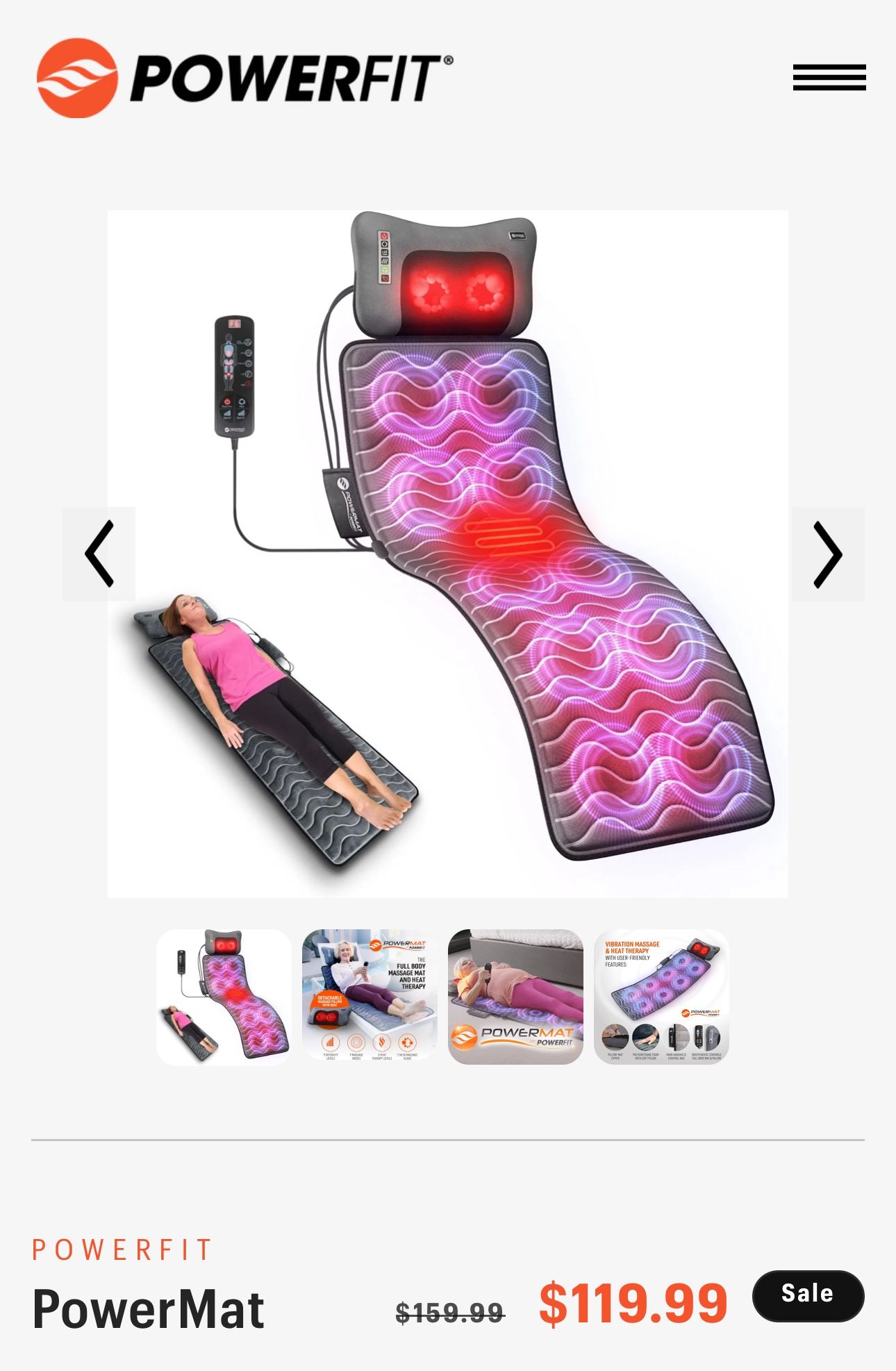 Power mat vibrating massage for the neck, back, buttocks, and legs