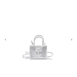 Telfar Small Silver Shopping Bag Purse 