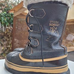 Mens Sorel Steel Pac Winter Boots Size 6 Steel Toe