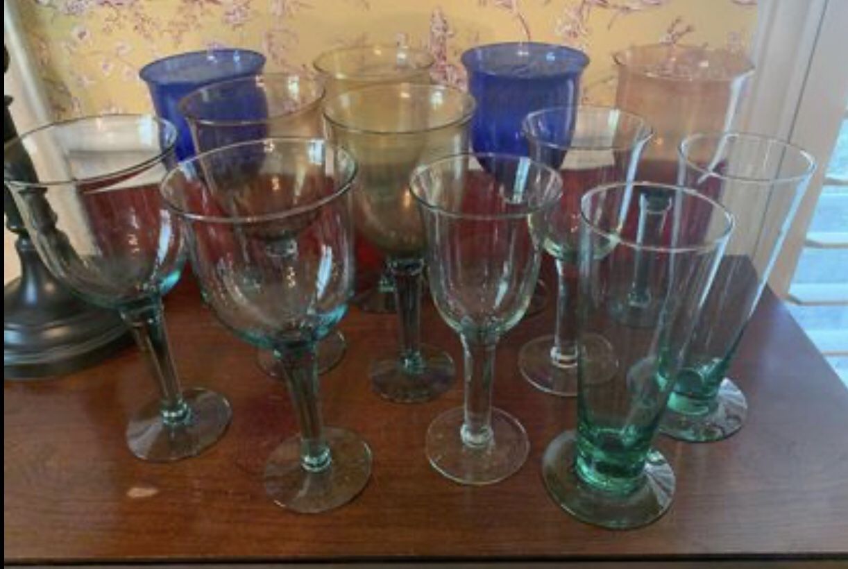 REDUCED- Mexican Green Glass Drinkware