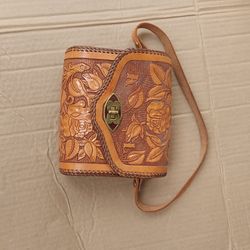 Vintage Tooled Leather Women's Handbag, Nice