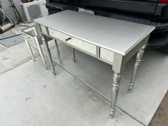 Desk table, mirrored desk table office table