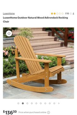 Outdoor Natural Wood Adirondack Rocking Chair