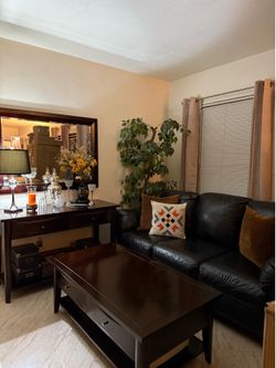 Ginuwine, leather and solid wood furniture set.