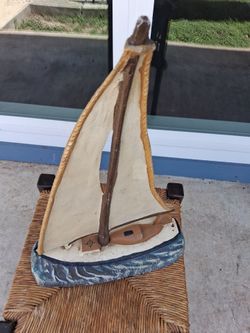 Metal Sailboat Sculpture