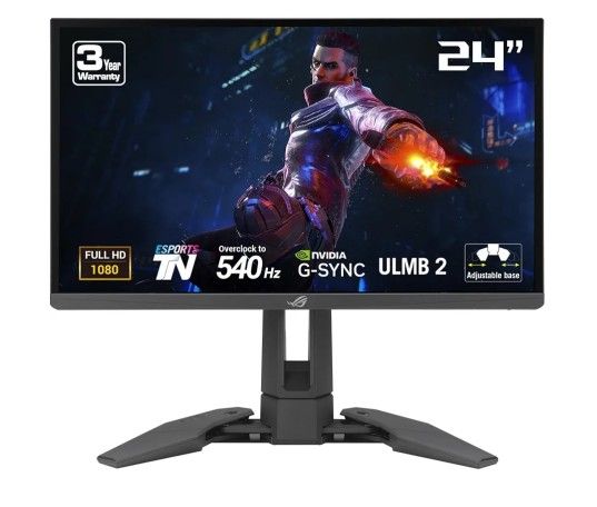 ASUS ROG Swift Pro PG248QP NVIDIA G-SYNC esports gaming monitor -24.1-inch FHD, 540 Hz (OC), Esports-TN panel, NVIDIA Reflex Analyzer, ULMB 2, adjusta