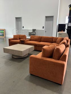 ModMax 8 Piece Modular Dupe Rust Color Stain Resistant Fabric Delivery Available 🚚