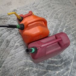 Gasoline Containers 2 x 5 Gallon And 1 - 1 Gallon