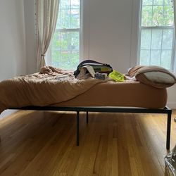 Queen Sized Tall Metal Bed Frame 