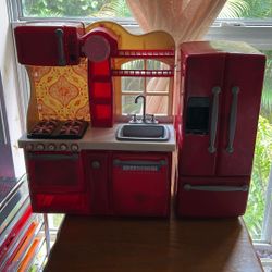 Barbie doll kitchen set