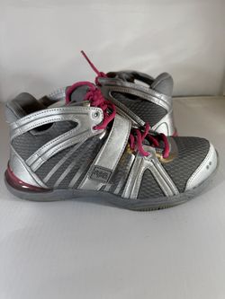 Ryka Womens Tenacity Gray/Silver/Pink High Top Lace Up Sneakers Sz 6.5 M