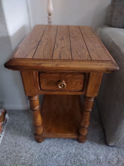 Nice oak four piece living room set.