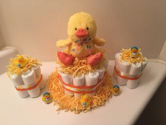 Rubber duck diaper cake