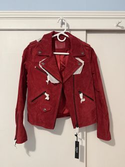Silent New York Suede Moto Jacket – Burgundy – NEW With Tags Size XS