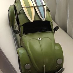 VTG Metal Green Decorative Volkswagen Beetle Bug VW Car Surf Boards Appro12"X5X5