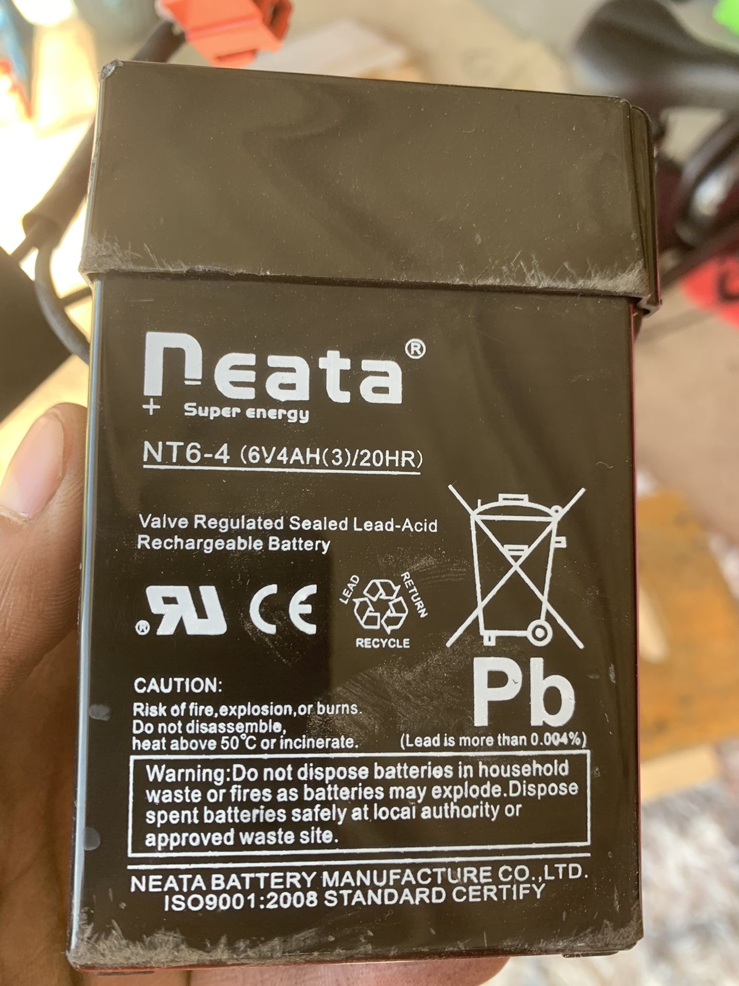 6V battery for power wheels car