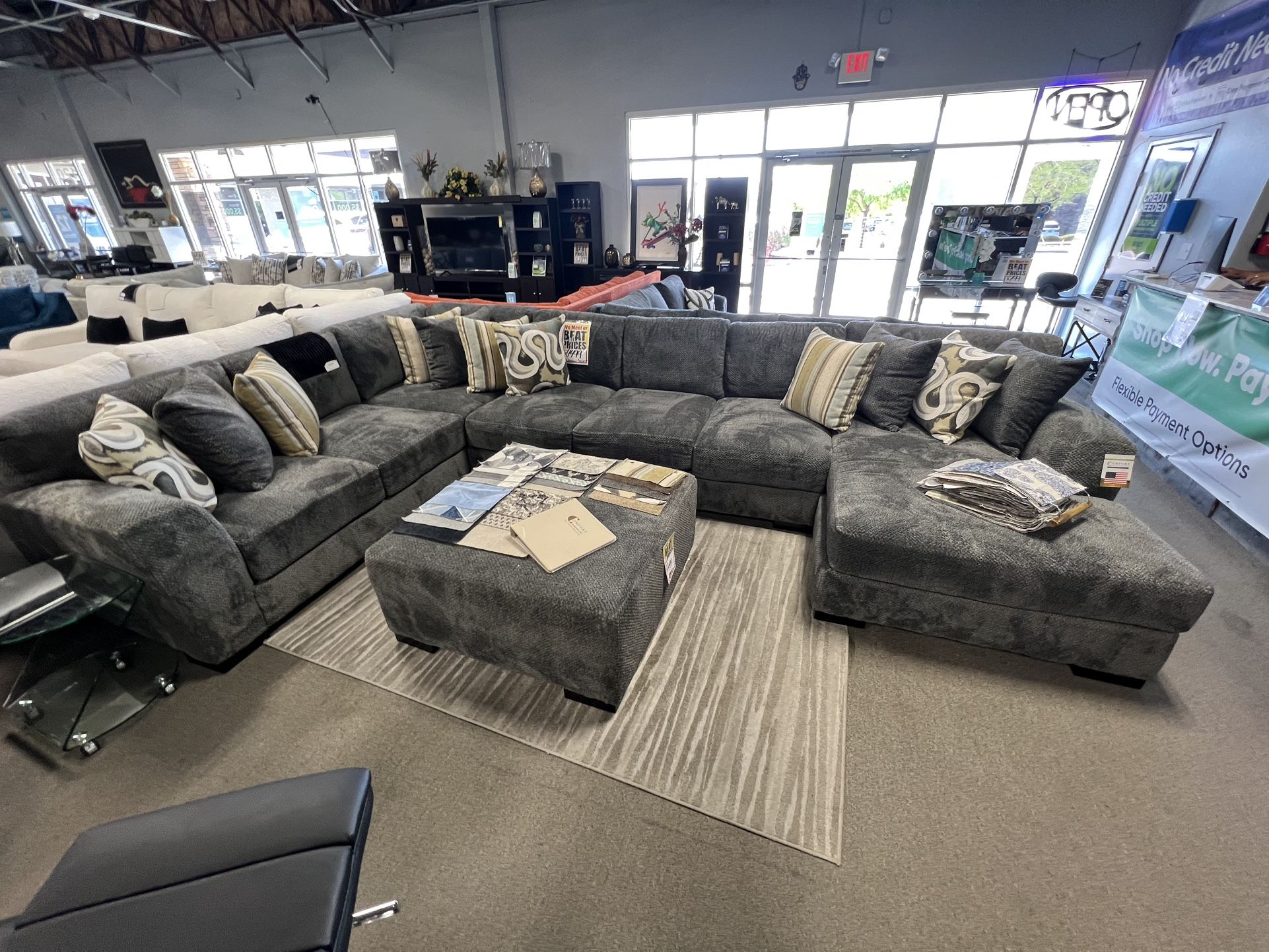 Oversized Deep Seating Sectional 🩶🩶 Easy Purchase Options Available ✅