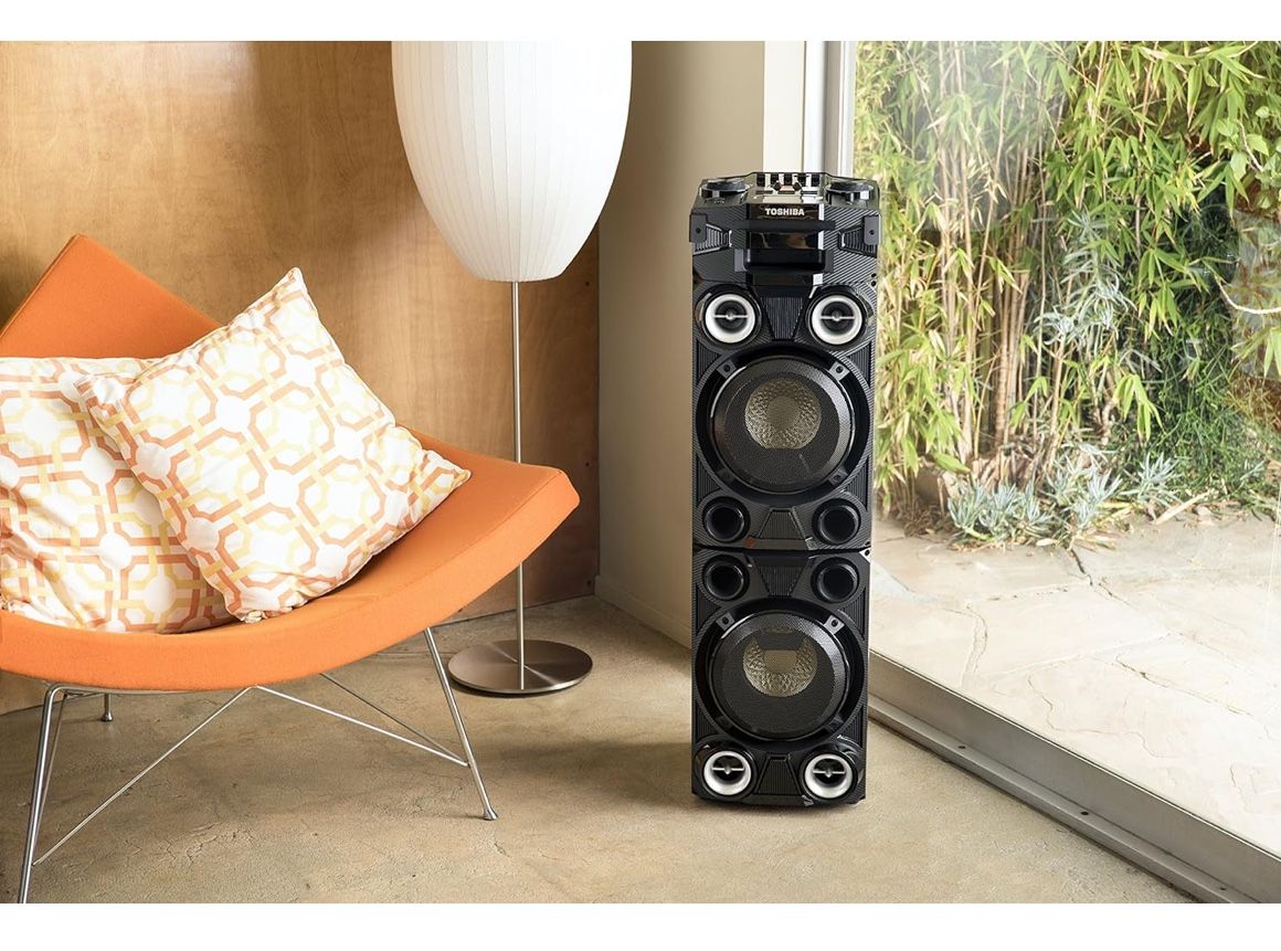 Toshiba  Party Speaker TY-ASC400 Bluetooth Trolley High Power Indoor/Outdoor Disco LED Flashing Lights, 1000W