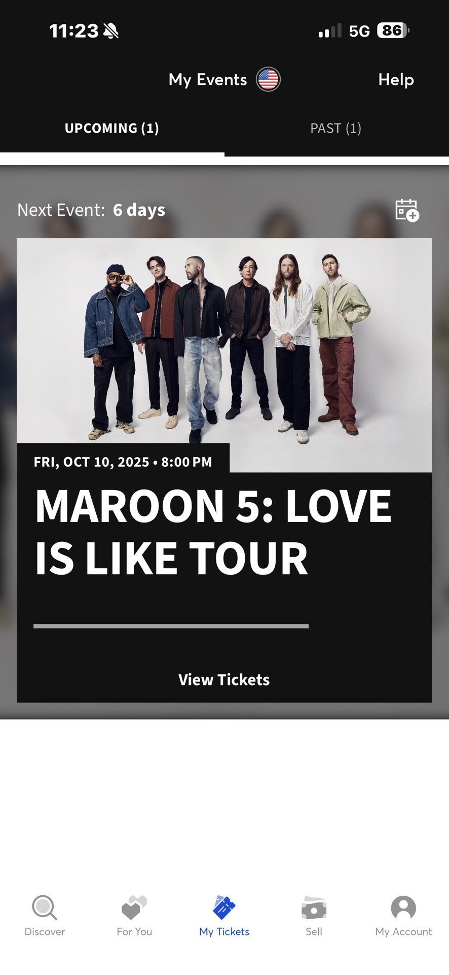 Maroon 5 Concert Tickets For Sale (4 Of Them)