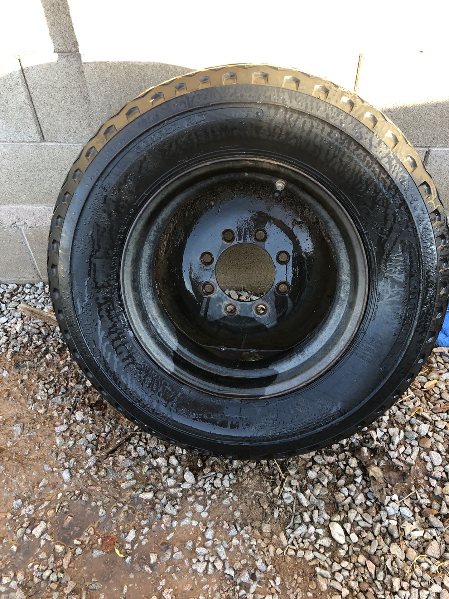 Large Camper trailer rim and tire