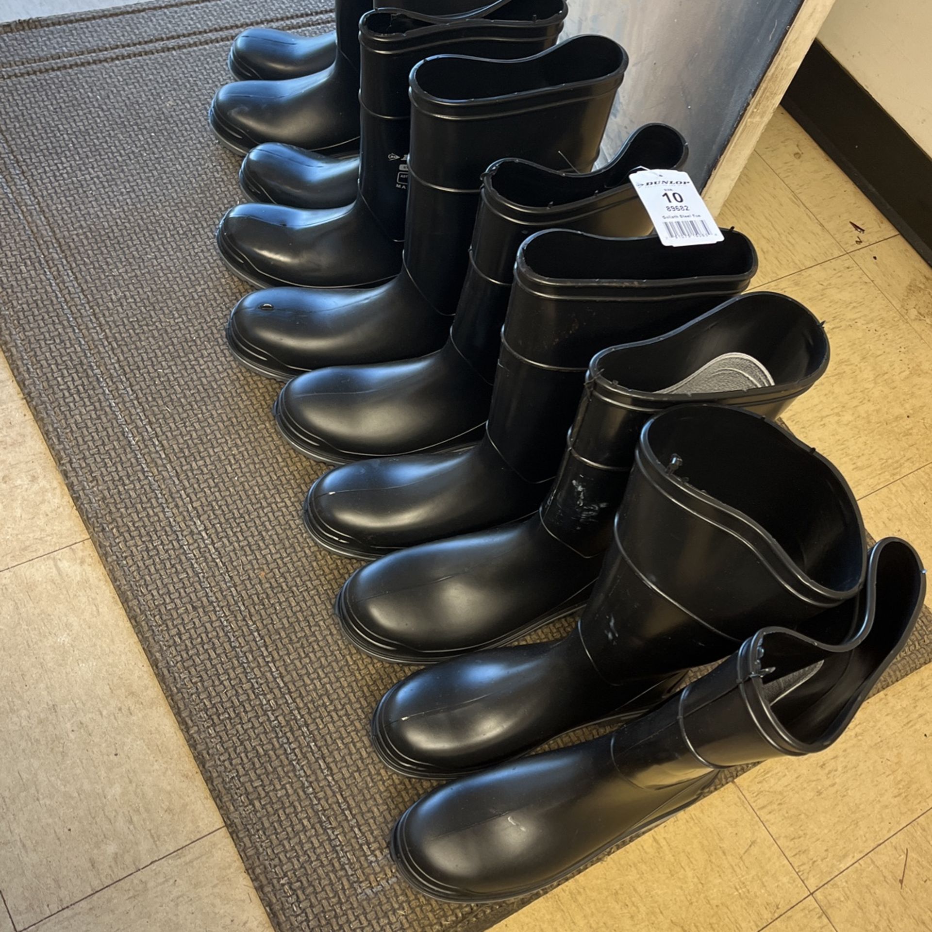 New Dunlop Steel Toe Goliath Rubber Boots,: Sizes Men’s 12, 10, 7, And 6.