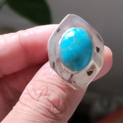 turquoise and sterling silver ring size 8