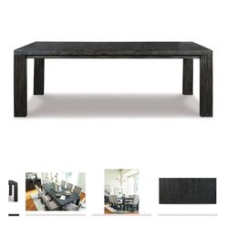 8 Person Dining Table Black Heavy Modern 
