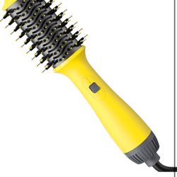 Hair Dryer Brush Blow Dryer Brush in One,4 in 1 Styler Volumizer, One-Step Hot Air Brush with Negative Ionic for All Hair Types, Yellow