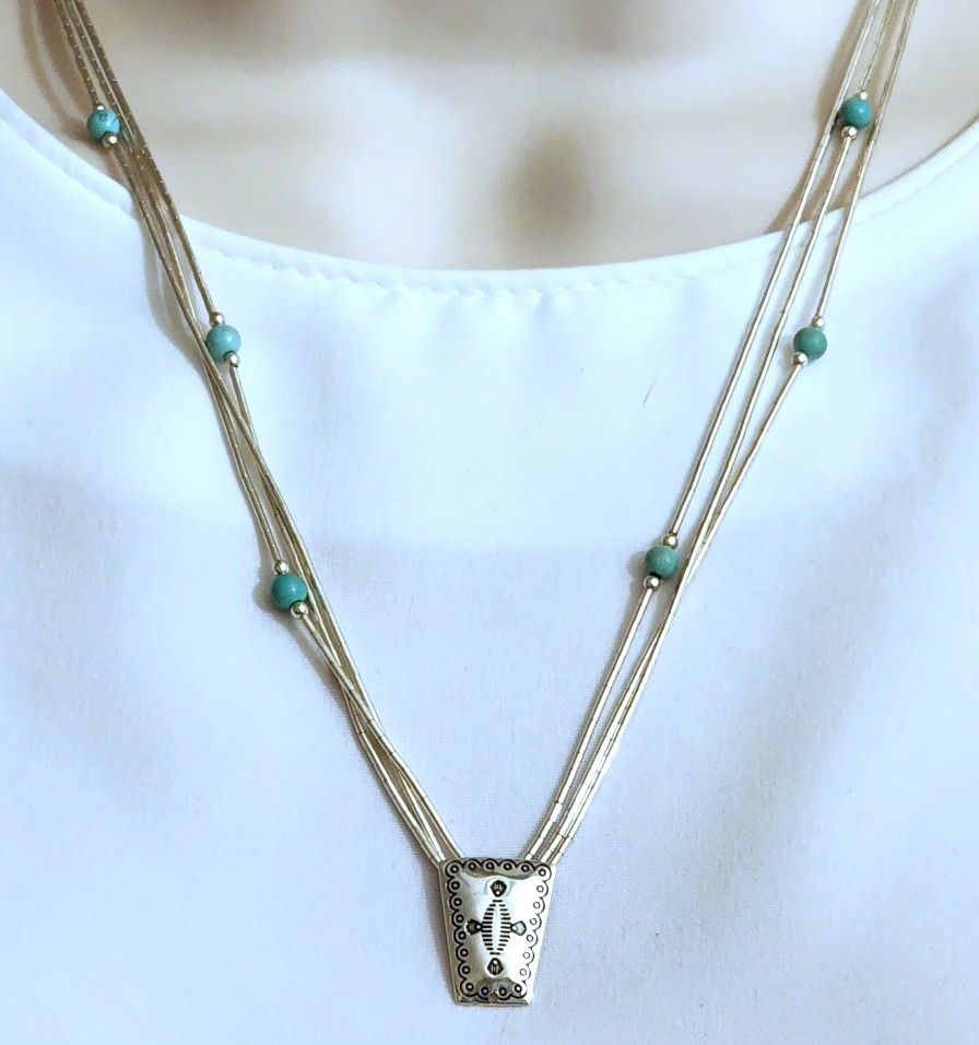 Carolyn Pollack Sterling Silver Liquid Turquoise Necklace