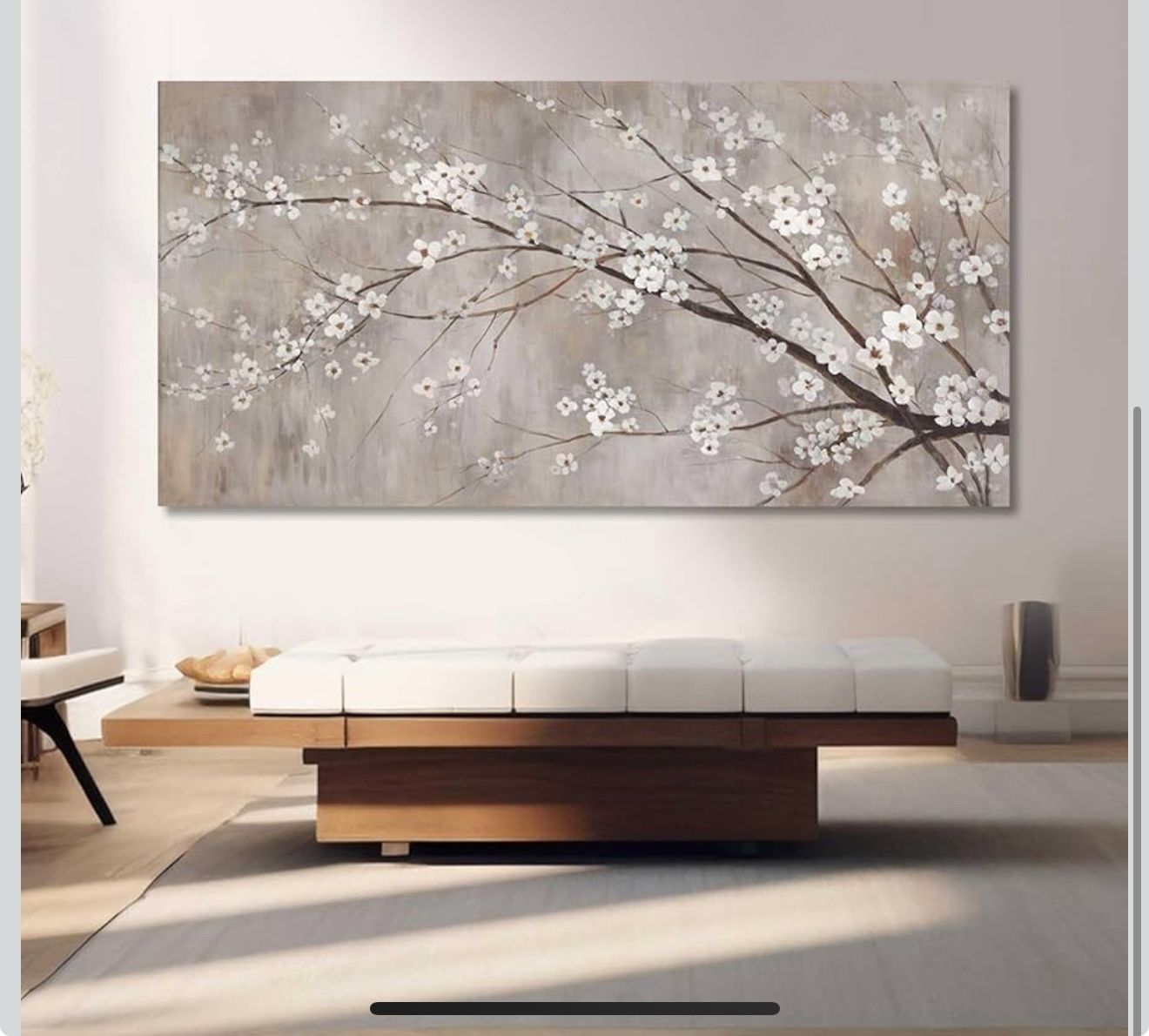Botanical Wall Decor Paintings Canvas Wall Art for Living Room White Flower Pictures Artwork Decorations for Bedroom Dining Room Office 29"x 58" Home