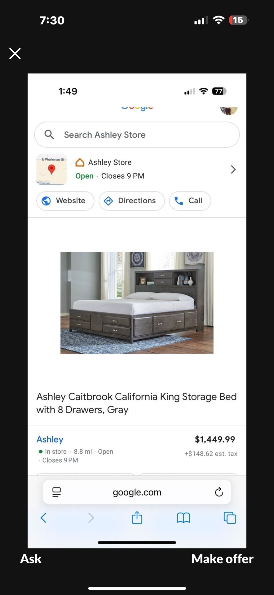 Call King Bed Frame