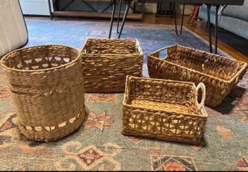 Lot of Weaved Organizer Baskets