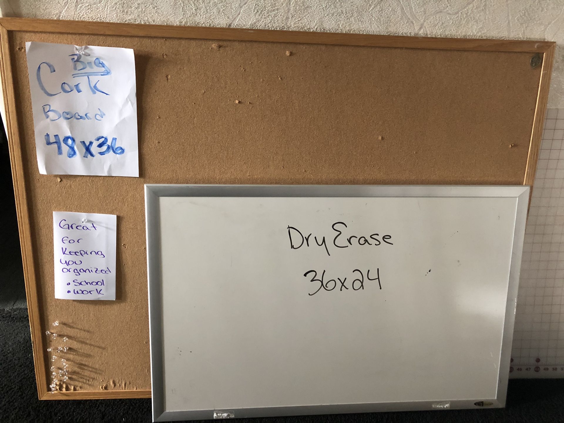 Big Cork Board and Dry Erase Board