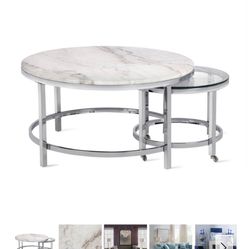 Marble Coffee Table & Side Table 