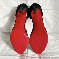 Christian Louboutin Satin Peep Toe Pumps