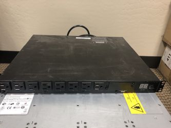 Tripp Lite Metered PDU with ATS, 15A, 8 Outlets (5-15R), 120V, 2 5-15P, 100-127V Input, 2 12 ft. Cords, 1U Rack-Mount Power, TAA (PDUMH15AT)
