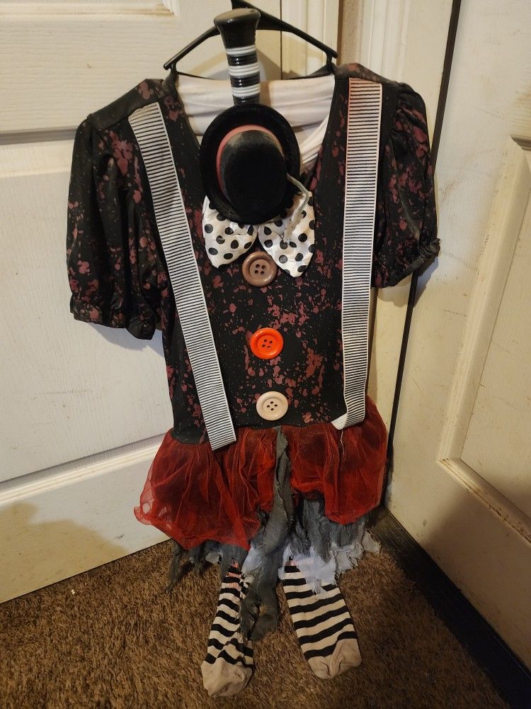 Girls Clown Halloween Costume