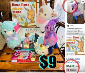 $9 For All Llama llama 🦙 large hardcover book and other 2 hardcover books plus 4 plushies