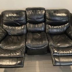 Leather Dual Recliner Couch