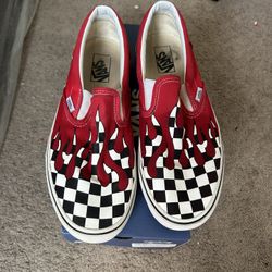 vans checkered flame sz 10.5 
