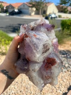 Massive 8lb Raw Amethyst w/Hematite Inclusions Crystal Cluster