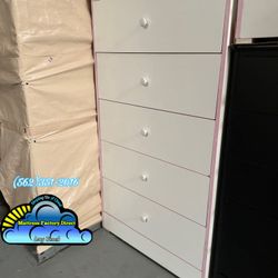 White With Pink Jumbo Dresser Compressed Cajonera Comoda Nueva 