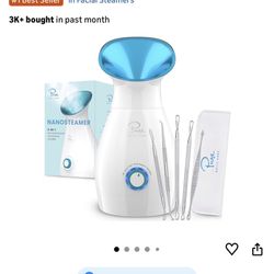 Large 3-in-1 Nano Ionic Facial Steamer with Precise Temp Control